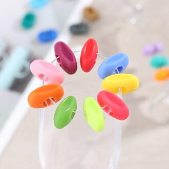 24Pcs Siliconen Wijnglas Mark Creatieve Wijnglas Herkenner Cup Distinguisher Voor Home Party Banket (Gemengde Kleur) 2.5*1.5*1Cm