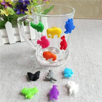 24Pcs Siliconen Wijnglas Markers Zee Dieren En Land Dieren Wijn Identifier Drinkbeker Teken