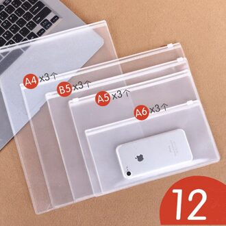 24Pcs Transparante A4 Mappen Plastic Bestand Zak Document Zakken Map Papier Opbergzakken Kantoor Schoolbenodigdheden A6