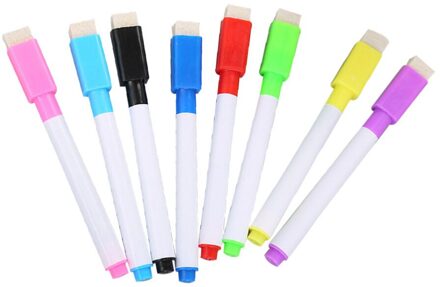 24Pcs Uitwisbare Whiteboard Pen Magnetische Whiteboard Pen Uitwisbare Marker Carrying Brush (8 Kleuren)