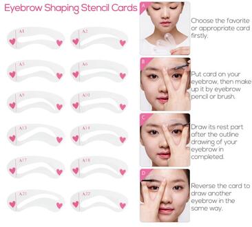 24Pcs Wenkbrauw Stencil Set Diverse Vormen Pvc Eye Brow Shaping Template Stencils Kit Voor Eye Makeup Tools Accessoires Ons