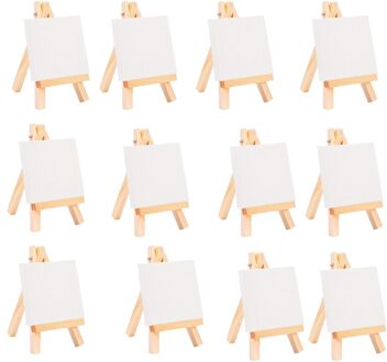 24Set Kunstenaars 5 Inch Mini Schildersezel + 3 Inch X3 Inch Mini Canvas Set Schilderen Craft Diy Tekening Kleine schildersezel