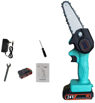 24V 550W Electric Chain Saw Lithium Battery Mini Pruning One-handed Garden Tool With Chain Saws Rechargeable Woodworking Tool