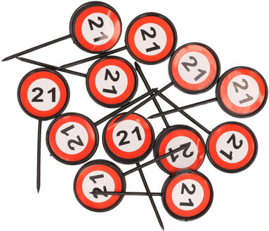 24x 21 jaar cocktailprikkers feest versiering