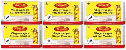 24x Aeroxon vliegenvangers met plakstrip 22 cm - Vliegenstrips milieuvriendelijk 24 stuks - Anti-insect - Insectenbestrijding