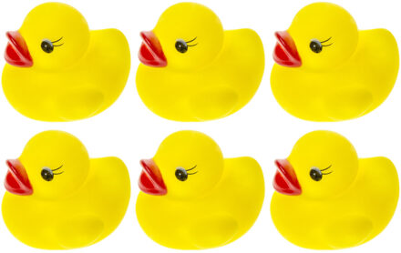 24x Badeendjes geel badspeelgoed 3 cm