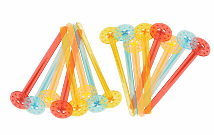 24x Cocktailstampers gekleurd 18 cm