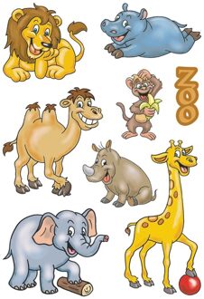 24x Dierentuin dieren stickers - kinderstickers - stickervellen - Stickers Multikleur