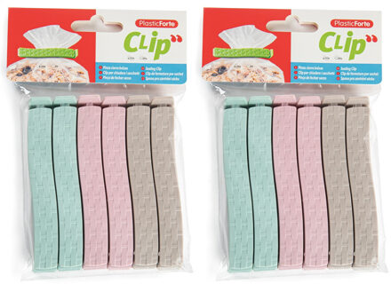 24x Gekleurde keuken afsluitclips / vershoudclips 11 cm