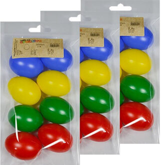 24x Gekleurde kunststof eieren decoratie 6 cm hobby