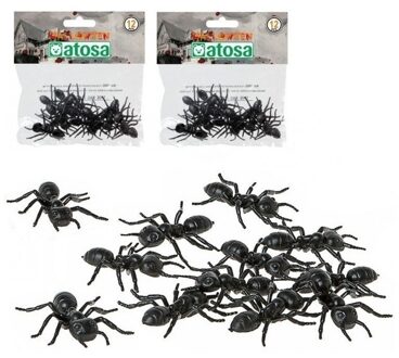 24x Horror decoratie mieren van plastic 5 cm - Halloween tafel strooi mieren 24 stuks