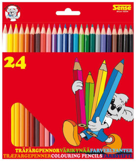 24x Kleurpotloden in verschillende kleuren Multi