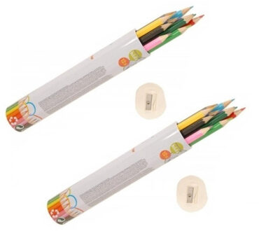 24x Kleurpotloden met puntenslijpers