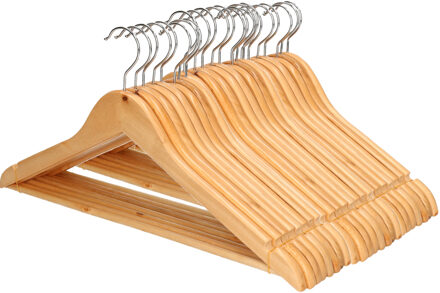 24x Luxe houten kledinghangers - 24x Houten klerenhangers