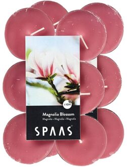 24x Maxi theelichten magnolia bloesem geurkaarsen Magnolia Blossom 10 branduren - geurkaarsen Roze