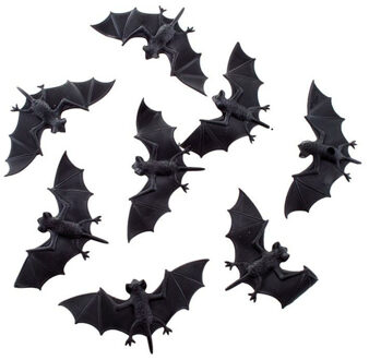 24x Plastic vleermuizen 10 cm - Halloween/horror decoratie/versiering - Vleermuis 24 stuks