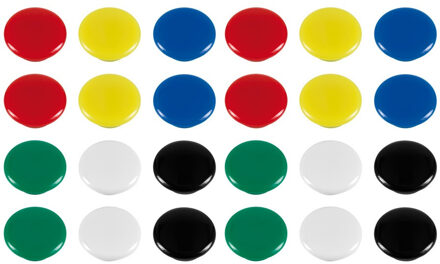 24x Ronde koelkast/whiteboard magneten 20 mm gekleurd - Hobby en kantoorartikelen