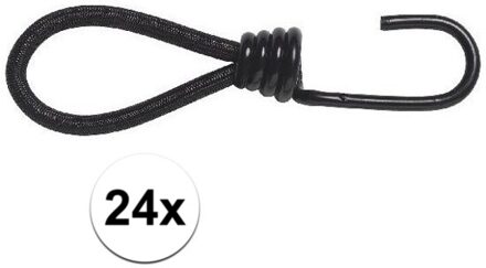 24x Spanelastieken / tentspanners met haak 24 stuks