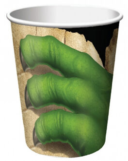 24x stuks Dinosaurus thema feest bekers 250 ml