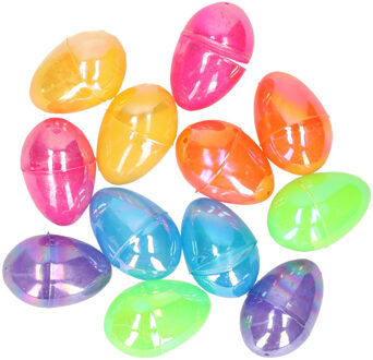 24x stuks gekleurde metallic eieren/paaseieren 6 cm