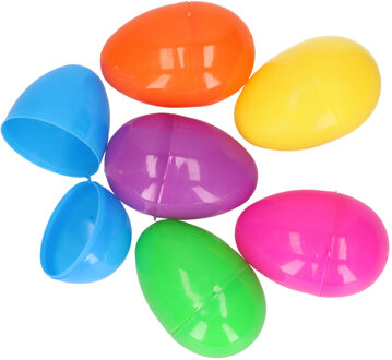 24x stuks regenboog Paaseieren om te vullen 8 cm - Paasversiering / Paasdecoratie / Pasen thema