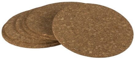 24x stuks Ronde onderzetters van kurk 9 cm