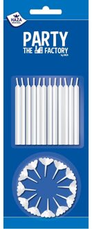 24x stuks witte taartkaarsjes - Verjaardag feestartikelen - bruiloft - mini kaarsen
