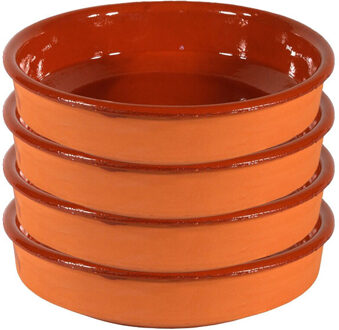 24x Tapas schaaltjes bruin/ terracotta 14 cm - Tapas ovenschaaltjes/serveerschaaltjes