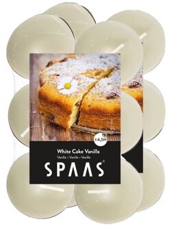 24x Theelichten vanille geurkaarsen White Cake Vanilla 4,5 branduren - geurkaarsen Crème