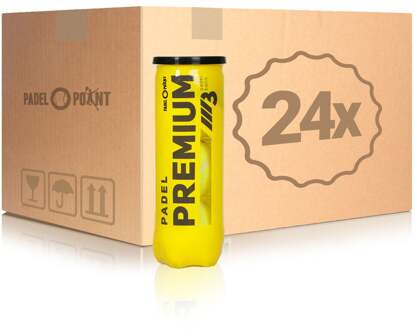 24x verpakking  3 stuks Premium Ball In een doos geel - nosize