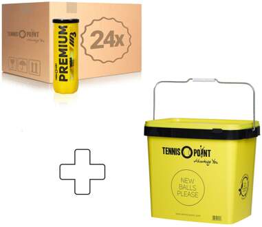 24x verpakking  3 stuks Premium Tennisball geel - nosize