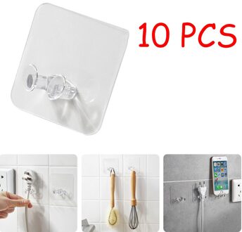 25 #10Pc Transparante Muur Opslag Haak Stekker Socket Houder Sterke Zelfklevende Hanger Voor Home Office Keuken badkamer