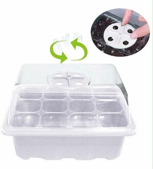25 #1Pc 12 Gat Tuin Kwekerij Potten Hydraterende Plantaardige Zaad Groeit Doos Kwekerij Zaailing Starter Tuin Yard Lade kwekerij Potten wit