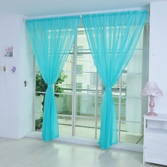 25 #1Pc Pure Kleur Tule Deur Gordijn Drape Panel Sheer Sjaal Valletjes Pure Kleur Tulle Deur Window gordijn Vliegengordijn F