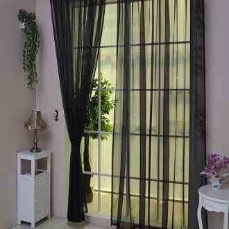 25 #1Pc Pure Kleur Tule Deur Gordijn Drape Panel Sheer Sjaal Valletjes Pure Kleur Tulle Deur Window gordijn Vliegengordijn