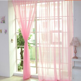 25 #1Pc Pure Kleur Tule Deur Gordijn Drape Panel Sheer Sjaal Valletjes Pure Kleur Tulle Deur Window gordijn Vliegengordijn