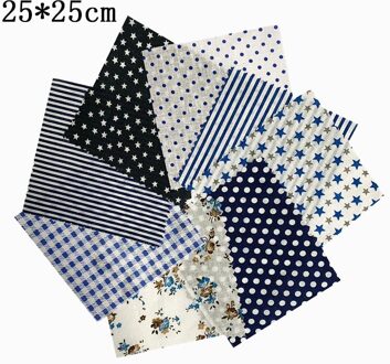 25*25Cm Katoen Stof Gedrukt Doek Naaien Quilten Stoffen Patchwork Handwerken Print Thuis Leveringen Diy Handgemaakte Accessoires donker blauw ster