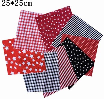 25*25Cm Katoen Stof Gedrukt Doek Naaien Quilten Stoffen Patchwork Handwerken Print Thuis Leveringen Diy Handgemaakte Accessoires rood ster