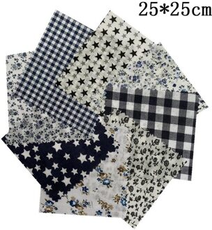 25*25Cm Katoen Stof Gedrukt Doek Naaien Quilten Stoffen Patchwork Handwerken Print Thuis Leveringen Diy Handgemaakte Accessoires zwart ster