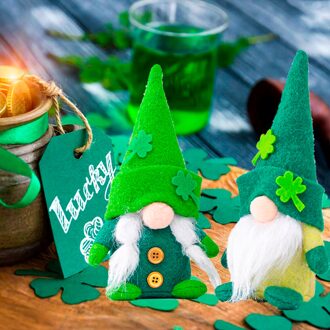 25 #2Pc Groene Hoed Pop Pasen Decoratie St. Patrick Dag Faceless Pluche Ornamenten Ouderen Ierse Festival Pasen decoración
