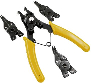 25 #4 In 1 Snap Ring Tang Tang Set Borgring Combinatie Opwaaiveer Gadget Puller Springs Multitool Tangen set geel