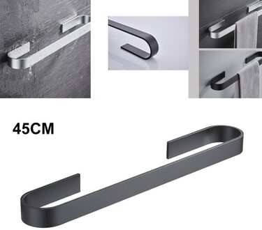 25/45Cm Muur Opknoping Handdoek Bars Badkamer Handdoek Hanger Rvs Badkamer Accessoires Handdoekenrek Bad Hardware 45cm zwart