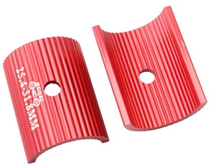 25.4Mm Naar 31.8Mm/31.8Mm Tot 35Mm Fietsstuur Conversie Sheet Opvouwbare Aluminium Legering Fietsstuur spacers rood 01