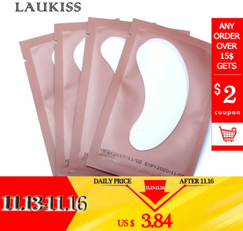 25/50/100 Pairs/Lot Patches for Eyelash Extension Under Eye Pads Paper Patches Pink Lint free Stickers for False Eyelashes