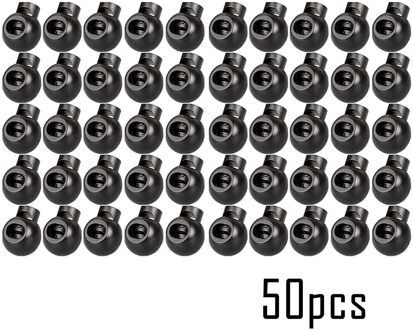 25/50 Pcs Plastic Black Ball Ronde Lente Stop Cord Lock Toggle Stopper Clip Voor Sportkleding Kleding Schoenen Touw diy Craft Onderdelen 50stk