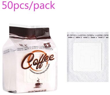 25 50 Stks/pak Wegwerp Koffie Fliter Zakken Draagbare Opknoping Oor Stijl Koffie Filters Milieuvriendelijke Papieren Zak Voor Espresso Koffie 50stk