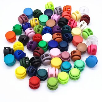 25 #50 Stuks Gemengde Kleurrijke Gat Plastic Stopper Cord Lock Bean Toggle Clip Kleding Schoenveter Sportkleding Cord Lanyard Accessoires