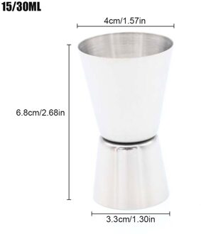 25/50ml Rvs Bar Meet Jigger Party Wijn Cocktail Dual Geest Drinken Meet Cup 15 en 30ml
