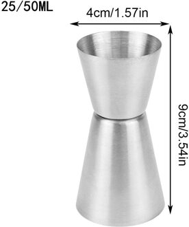 25/50ml Rvs Bar Meet Jigger Party Wijn Cocktail Dual Geest Drinken Meet Cup 25 en 50ml
