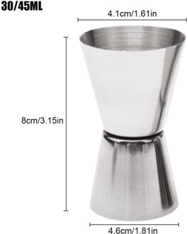 25/50ml Rvs Bar Meet Jigger Party Wijn Cocktail Dual Geest Drinken Meet Cup 30 en 45ml